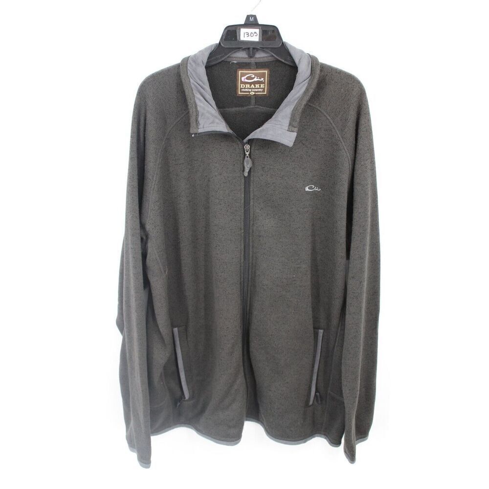 Drake waterfowl systems full zip jacket Fleece Size XL GRAY